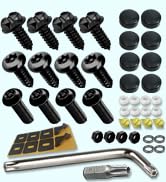 Aootf Black Rustproof License Plate Screws- Stainless Steel Anti Theft Security Bolts Fasteners f...
