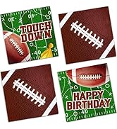 Football Birthday Party Decorations Napkins, 48Pcs Football Party Supplies Paper Touch Down Napki...