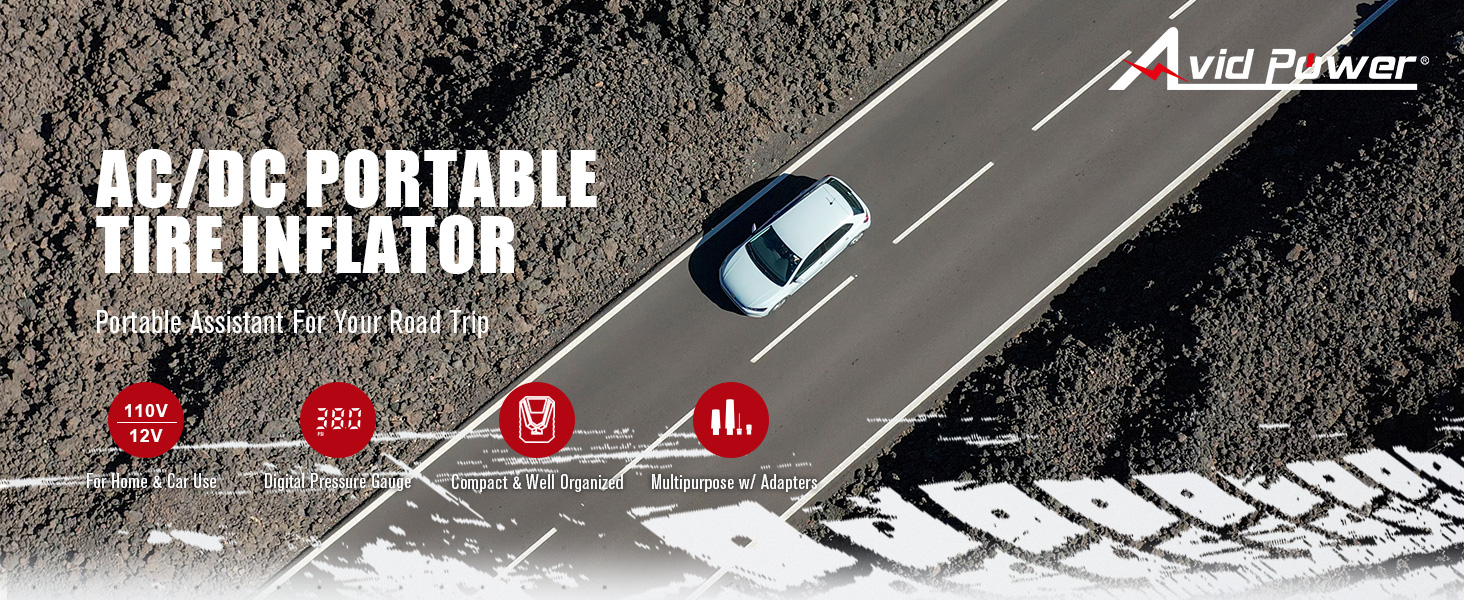 AC/DC portable tire inflator