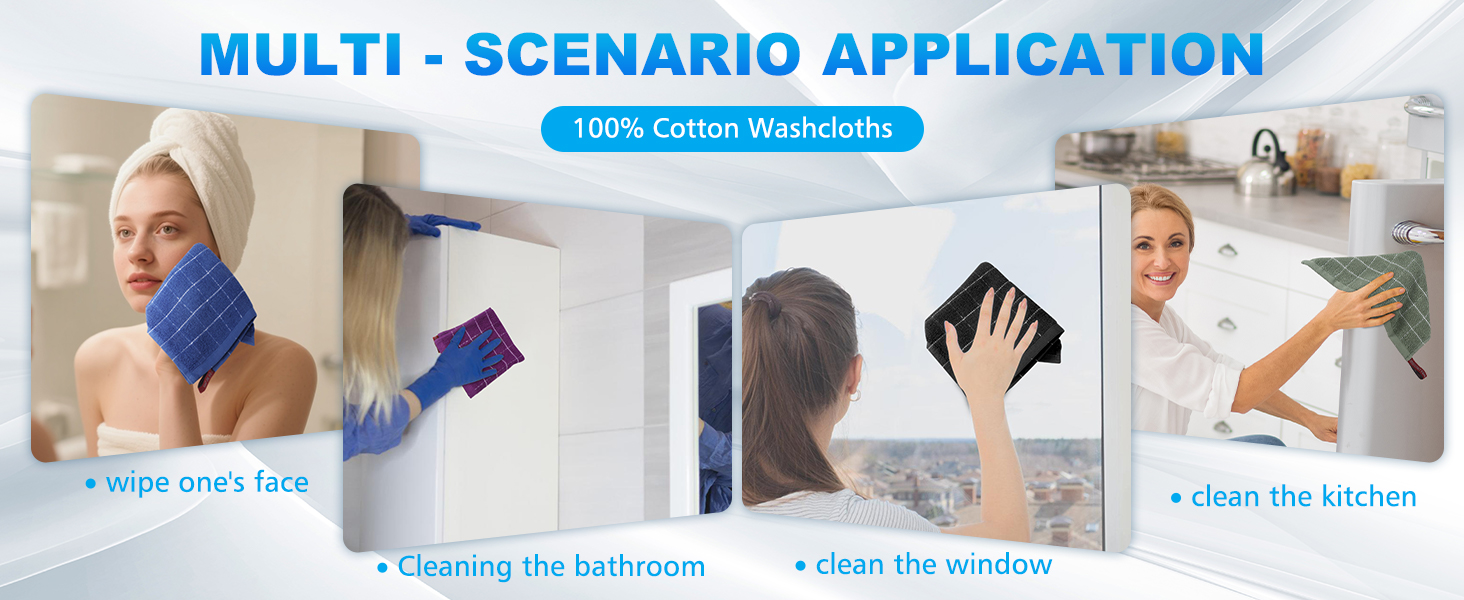 12 Pack 100% Cotton Wash Cloth