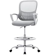 Sweetcrispy Tall Drafting Desk Chair - Ergonomic High Stool Computer with Adjustable Height and C...