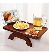 SINWANT Couch Arm Tray, Bamboo Couch Arm Table with 360° Rotating Phone Holder,Sofa Armrest Tray ...