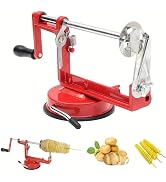 Potato Tornado Spiral Slicer, Manual Twist Cutter with Suction Base, Red