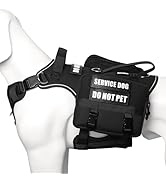 MOOGROU Service Dog Vest with Pockets,Medium Dog Harness and Removable Backpack for Training Hiki...