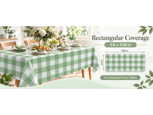 sage green gingham tablecloth