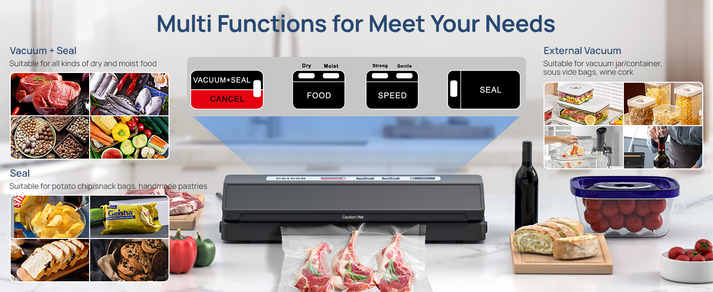 Food vacuum sealer machine for meet the preservation needs of various foods