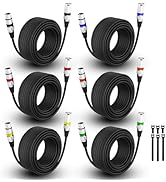 AeeKoo XLR Cable, Balanced XLR Microphone Cables 25ft 6 Pack, Gold-Plated 3 Pin XLR Speaker Cable...