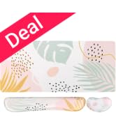 iCasso Desk Pad Mat, Big Ergonomic Mouse Pad,+ Keyboard Pad+Wrist Rest, Easy Typing Pain Relief, ...