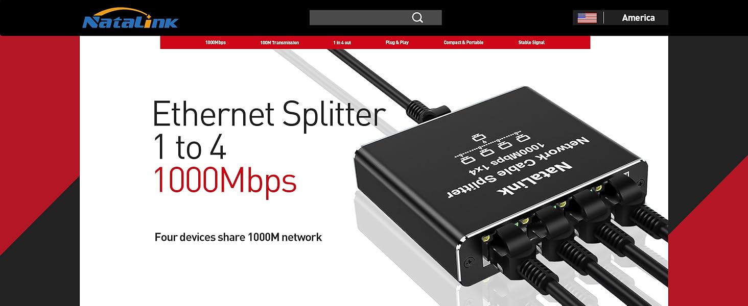 ethernet splitter 1 to 4