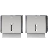 PLUSSEN Commercial Paper Towel Dispenser Wall Mount with Key Pack of 2 Plastic 10?” Length X 8¼” ...