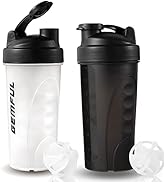 GEMFUL Shaker Bottle for Protein Mixes BPA-Free Leak Proof Smothies Mixer Water Cups 2 Pack