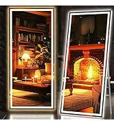 Hasipu Full Length Mirror with Lights, 71" x 28" LED Lighted Floor Standing Mirror, Full Body Dre...