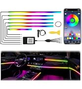 Acrylic Car LED Interior Strip Lights, 6 in 1 Dreamcolor Ambient Lighting Kit with Wireless APP, ...