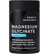 Sports Research Magnesium Glycinate - Supports Restful Sleep &amp; Enzymatic Processes - 160 mg Chel...