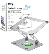 Uncaged Ergonomics Swivel Laptop Stand for Desk, Adjustable Computer iPad Stand for Desk w/ 360 R...