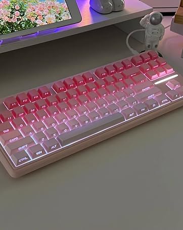 wired keyboard pink keyboard RGB keyboard