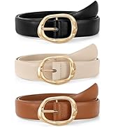 JASGOOD 3 Pack Women Belts for Jeans Pants Ladies Leather Waist Belt Casual Fashion Trend Belt fo...