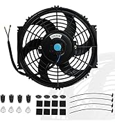 10" inch Slim Fan Push Pull Electric Radiator Cooling Fans 12V Mount Kit Unversal Black