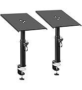 Studio Monitor Stands Pair Desktop Speaker Stands Heavy Duty Clamp Speaker Stand with Adjustable ...