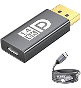 8K@60Hz USB C to DisplayPort 1.4 Adapter and USB 3.2 Gen2x2 Cable Suit,Thunderbolt 3/4 to DP Conv...