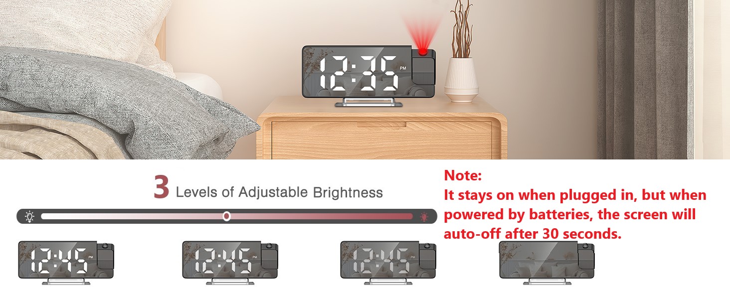 Projection Alarm Clock for Bedroom