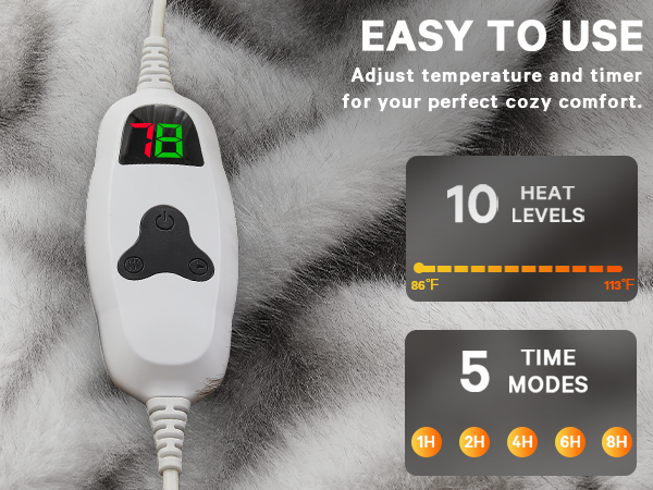 heated blanket heating electric blanket faux fur throw Christmas house warming gifts new home decor 