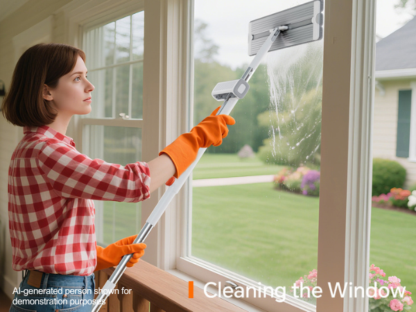 cleaning the window wall mop self wringing flat mop
