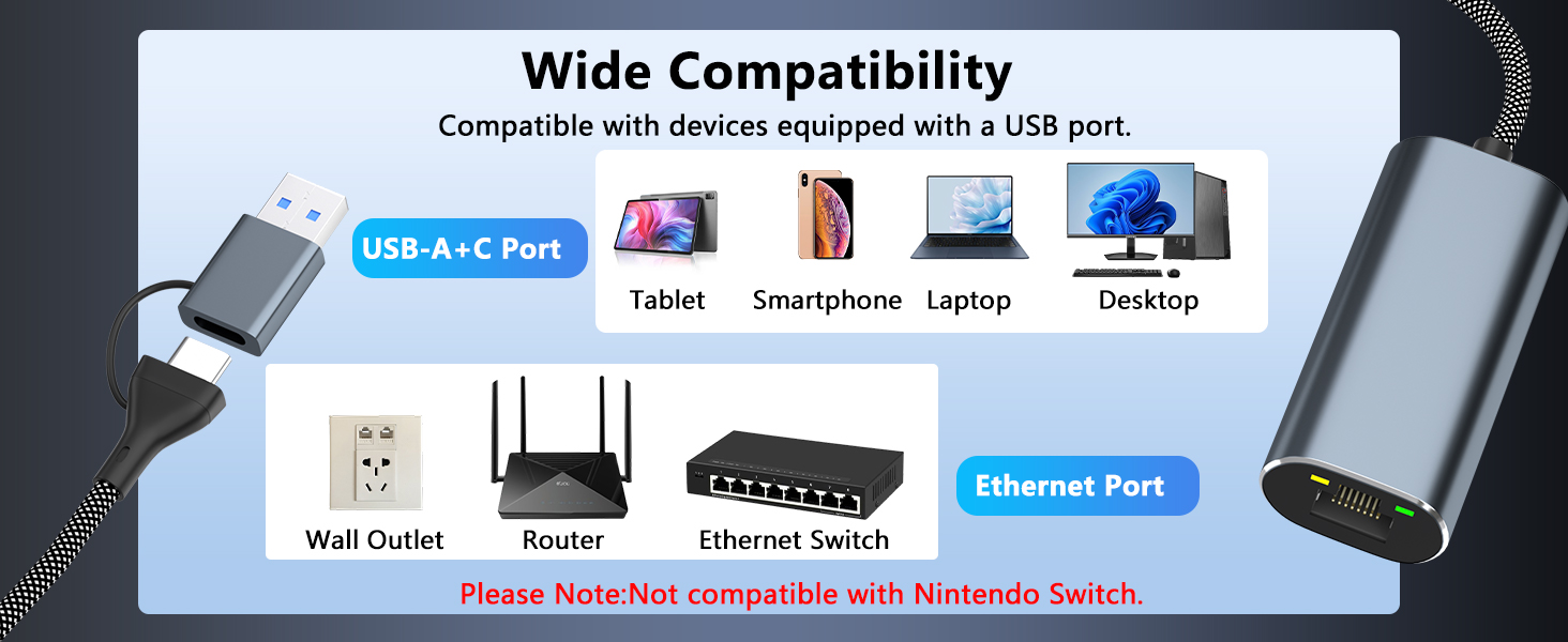 USB to Ethernet Adapter 2.5Gb