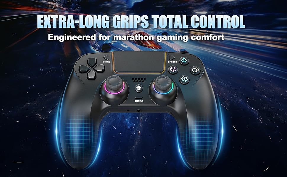 LED Wireless Controller for PS5 with Hall Effect Joystick and Trigger