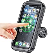 Kewig Bike Phone Mount Waterproof, Motorcycle Phone Mount with Aluminum Alloy Handlebar Mount Bas...