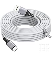 ASKUBSKU 20FT/6M USB to USB C Power Cable for CCTV Camera, 27W Max Type C Power Extension Cable f...