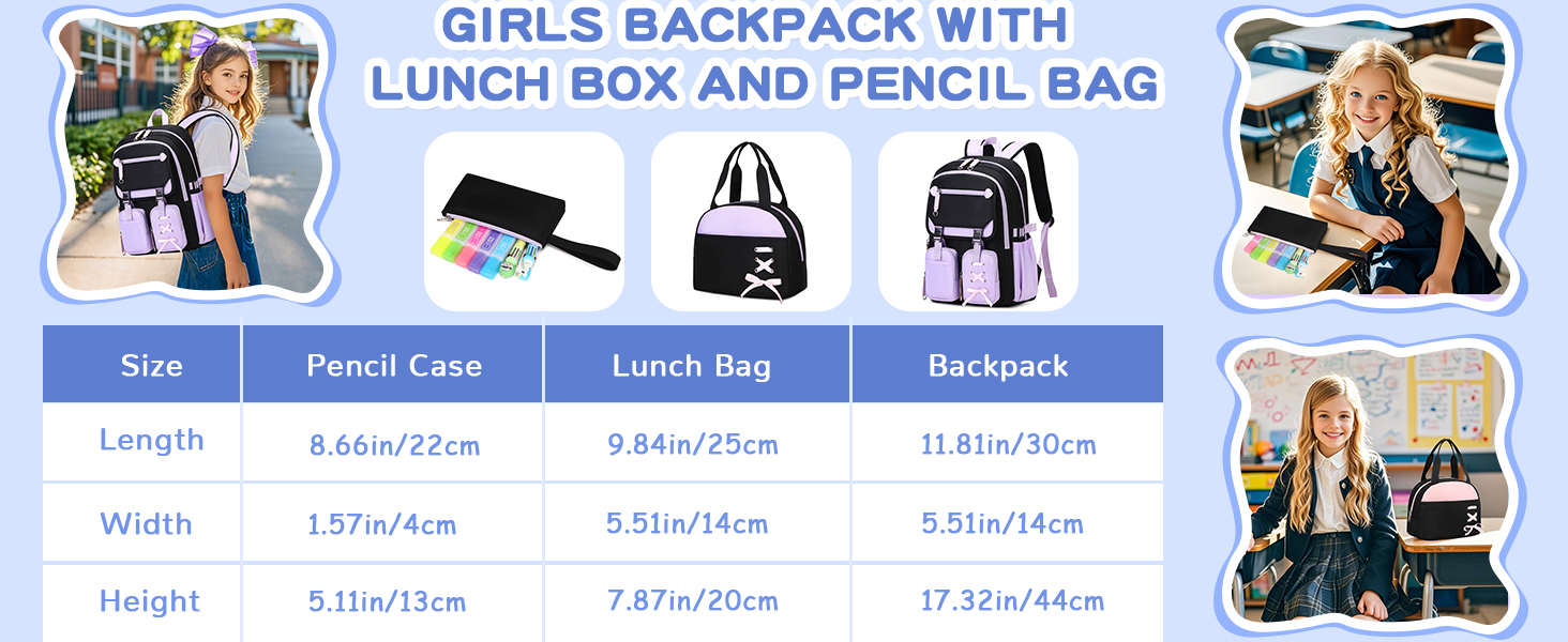 backpack with lunch box