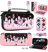 Gurgitat 8in1 Kits Accessories Bundle for Nintendo Switch OLED 2021 - Cute Carrying Case, Protect...