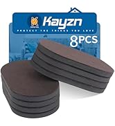 8 Pack 3-1/2" x 6" Furniture Sliders for Hardwood Floors - Reusable Heavy Duty Oval Sliders for M...