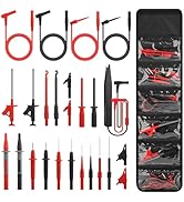 Linkstyle 25PCS Multimeter Test Leads Kit with Replaceable Wire Piercing Probes, Alligator Clips,...