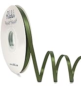 Ribbli Moss Green Satin Ribbon,Double Faced Satin 1/4 inch x Continuous 50 Yards,Moss Green Ribbo...