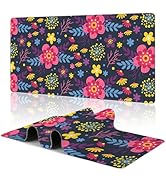 Boho Flowers Large Mouse Pad Floral Desk Mat for Desktop, Women Girls Flowers Desk Pad, Computer ...