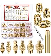307 Threaded Inserts for Plastic Set, M2-M6 Heat Set Insert with M2-M8 Soldering Iron Tips, Brass...