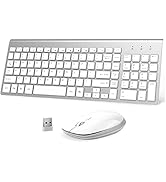 Wireless Keyboard and Mouse - FENIFOX USB Slim 2.4G Wireless Keyboard Mouse Combo Full-Size Ergon...
