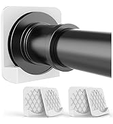 4 Pack Shower Rod Holders for Wall, Adhesive Shower Curtain Rod Holder No Drilling, Waterproof Sh...