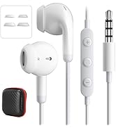 AUX 3.5mm Wired Earbuds with Mic &amp; in-Line Volume Control Headphones, Crystal Clear Audio Noise I...