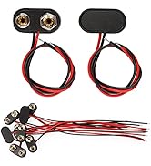 9V Battery Connector,10 PCS T-Type 9 Volt Battery Buckle Connector Hard Buckle Plastic Shell Used...