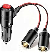 Car Cigarette Lighter Splitter, 12v Splitter Adapter for Car,Supports Fast Charging,1 to 2 Car Ci...