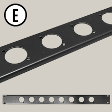 AxcessAbles RKINPUT1U Universal 1U Rack Panel Spacer with 8 D-Series Punch-Outs