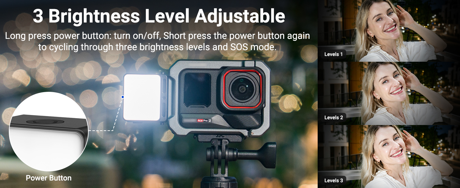 3 Brightness Level Adjustable