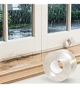 Transparent Window Seal Tape 33FT, Clear Caulk Tape Self Adhesive Waterproof, No-Residue Weather ...