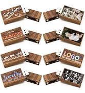 Custom Wood USB Flash Drive 1GB, TATMOHIK USB 2.0 Personalized Wooden USB Thumb Drives 10 Pack Cu...