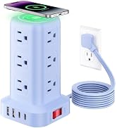 Extension Cord with Multiple Outlets, SMALLRT Outlet Extender with 12 AC Outlets 4 USB, 6.5FT Pow...