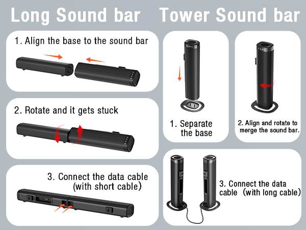 2 in 1 Detachable Home soundbar