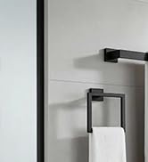 Bexarion 5 Pieces Matte Black Bathroom Hardware Accessories Set, 23.6 Inch Stainless Steel Towel ...
